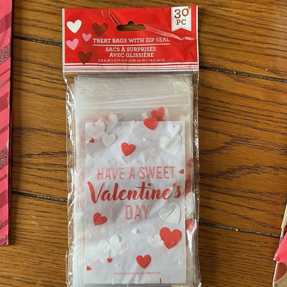 Assortment NEW 50+ Valentine Gift & Treat Bags, Wrapping Paper-